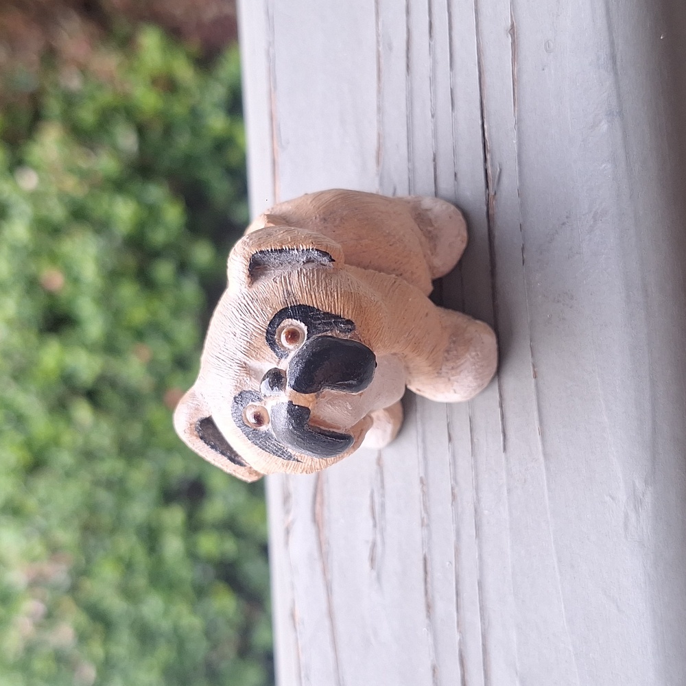 Vintage Signed Artesania Rinconada Boxer Puppy Dog Sculpture